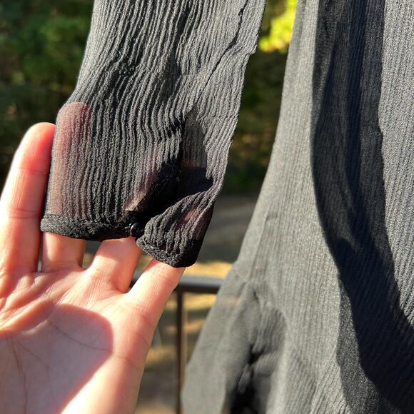 Vintage 20s/30s Silk Chiffon Tiered Flowy Ruffled Minimalist Flapper Dress XXS - Picture 8 of 9